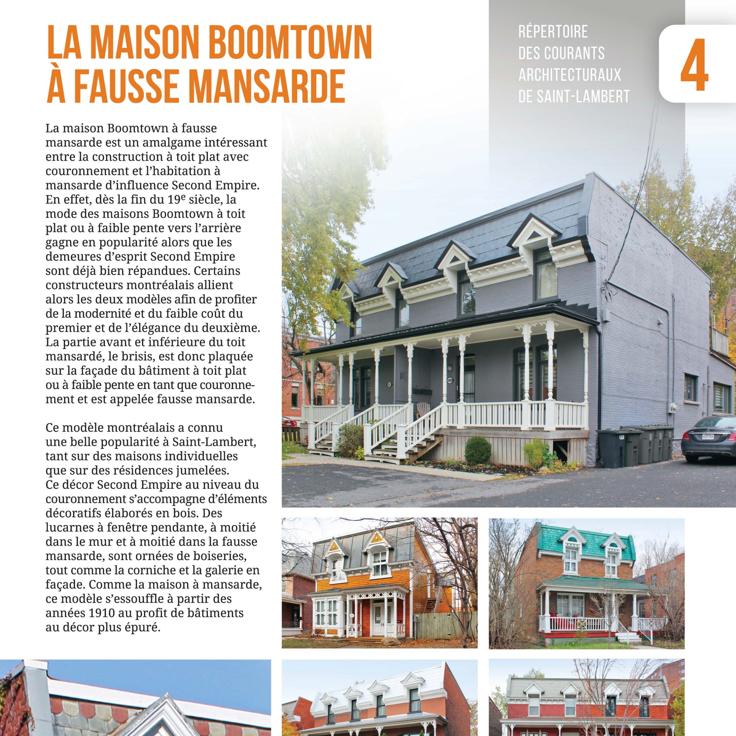 Répertoire des courants architecturaux de Saint-Lambert. Client : Ville de Saint-Lambert, 2019